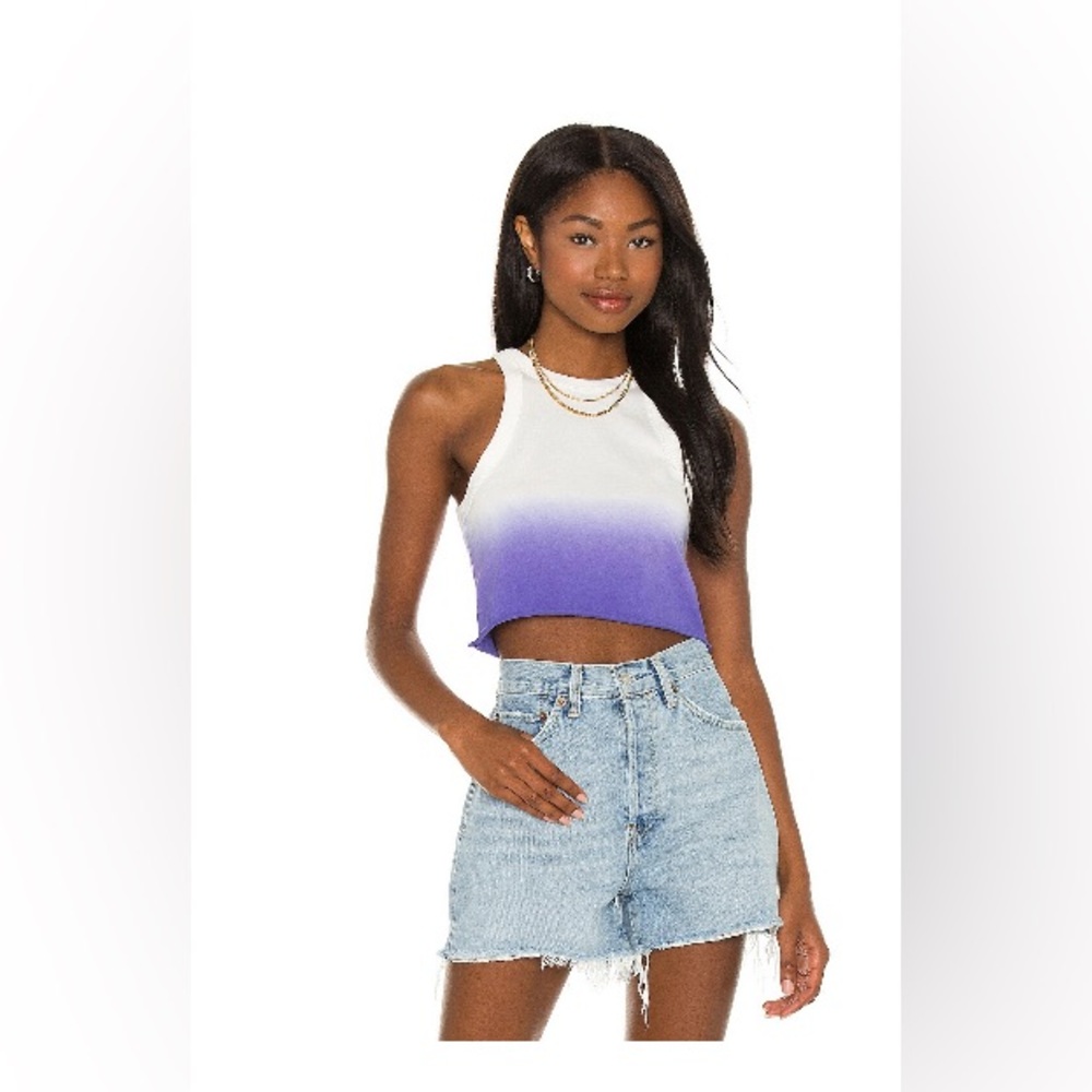 WSLY The Rivington Weekend Cropped Tank in Blue Iris Fade